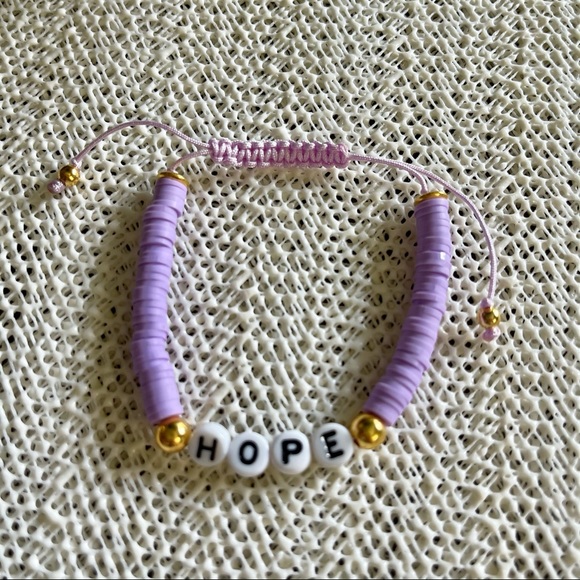 Handmade bracelets set(3) clay purple beads - Picture 5 of 5